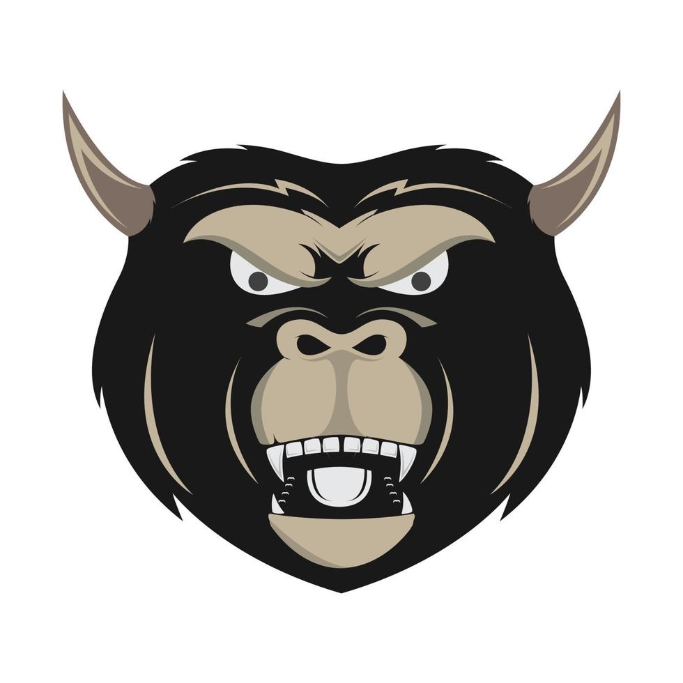 gorila con diseño de logotipo de cuerno símbolo gráfico vectorial icono signo ilustración idea creativa vector
