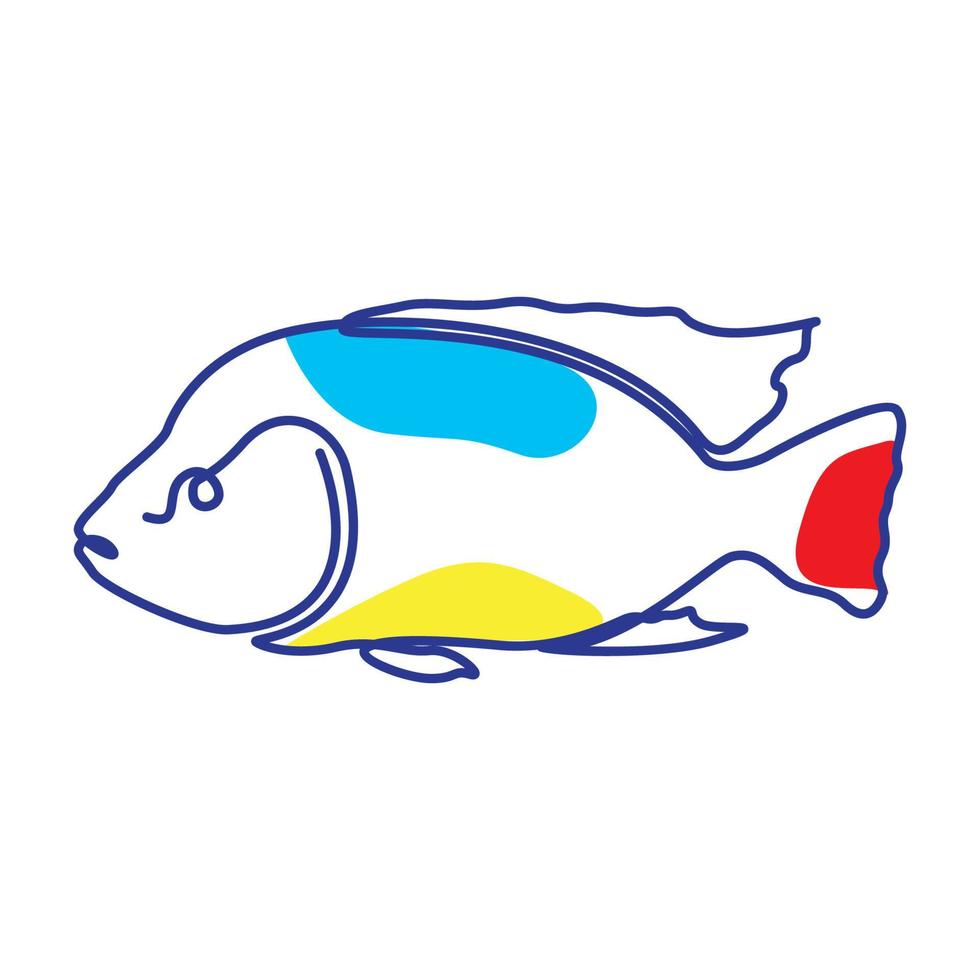 tilapia fish colorful logo symbol vector icon design illustration