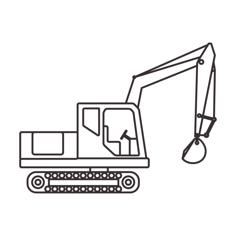 excavator construction lines logo symbol icon vector graphic design illustration
