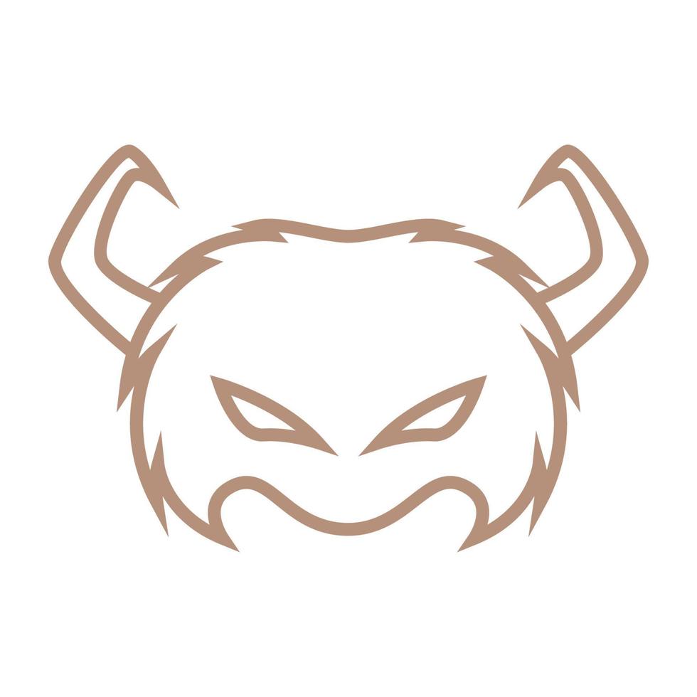 monster mask line with horn logo design vector graphic symbol icon sign illustration creative idea