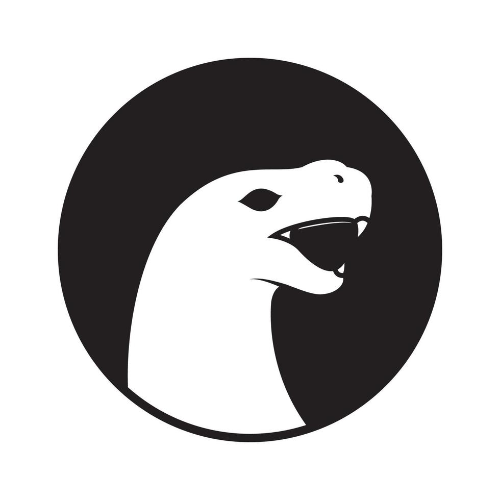 circle with komodo dragon logo design vector graphic symbol icon sign illustration creative idea