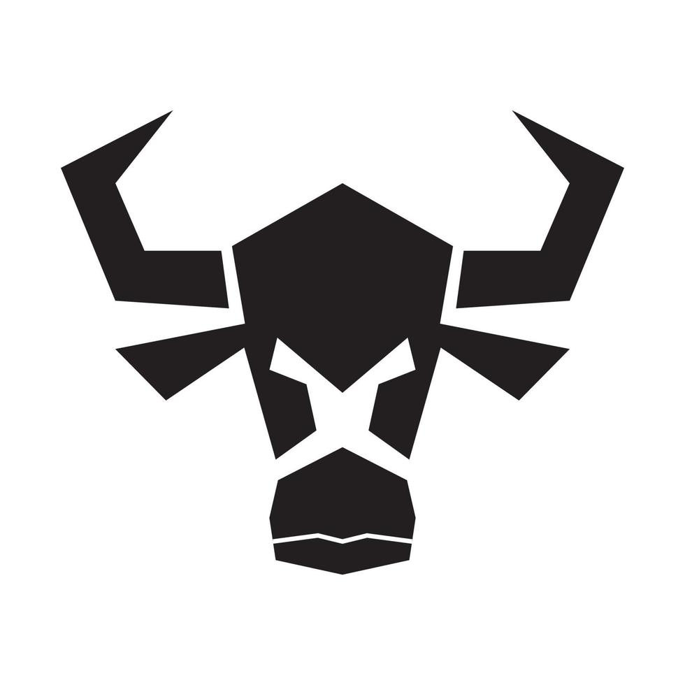 diseño moderno del ejemplo del icono del vector del logotipo de la vaca o del búfalo