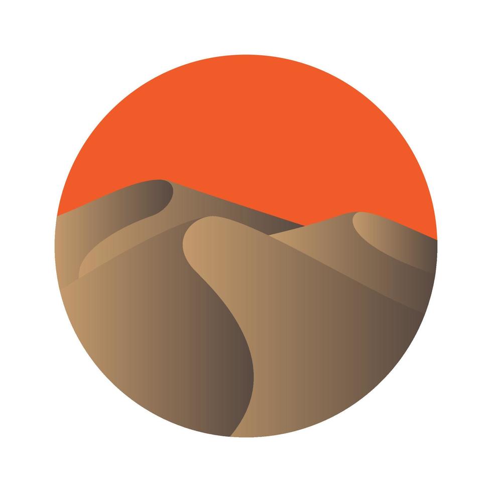 desierto moderno abstracto con ilustración de diseño gráfico vectorial de icono de símbolo de logotipo de clima cálido vector