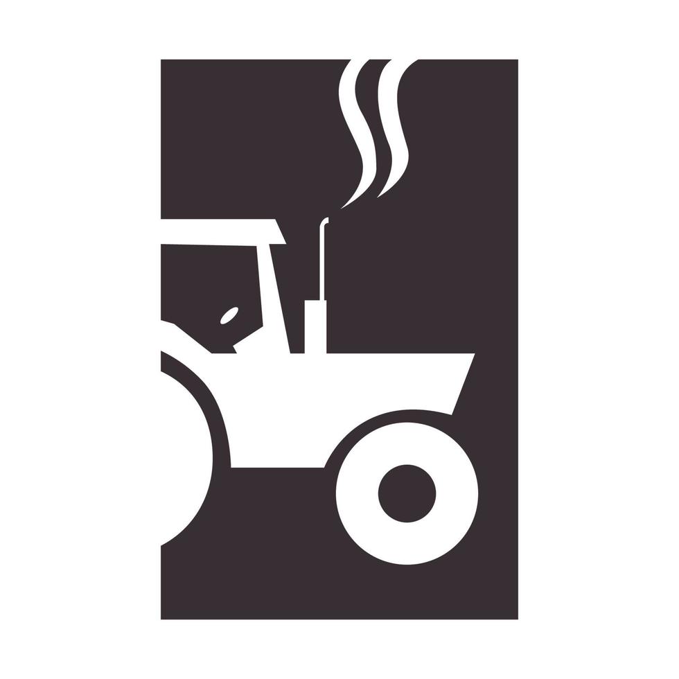 agriculture tractor shadow logo vector symbol icon design graphic illustration