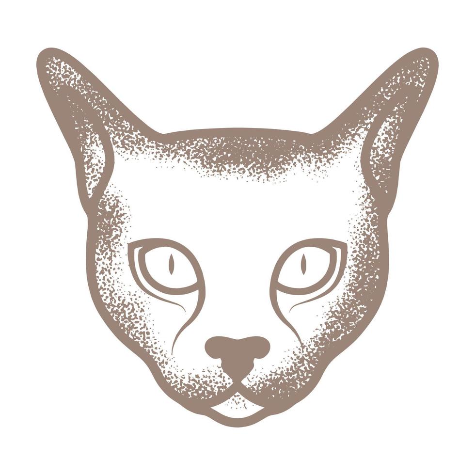 vintage head animal sphynx cat logo vector symbol icon design graphic illustration