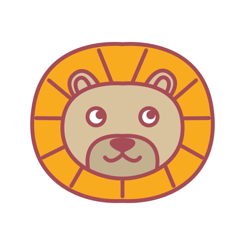 lion king head face smile cute cartoon logo vector illustration 5538409 ...