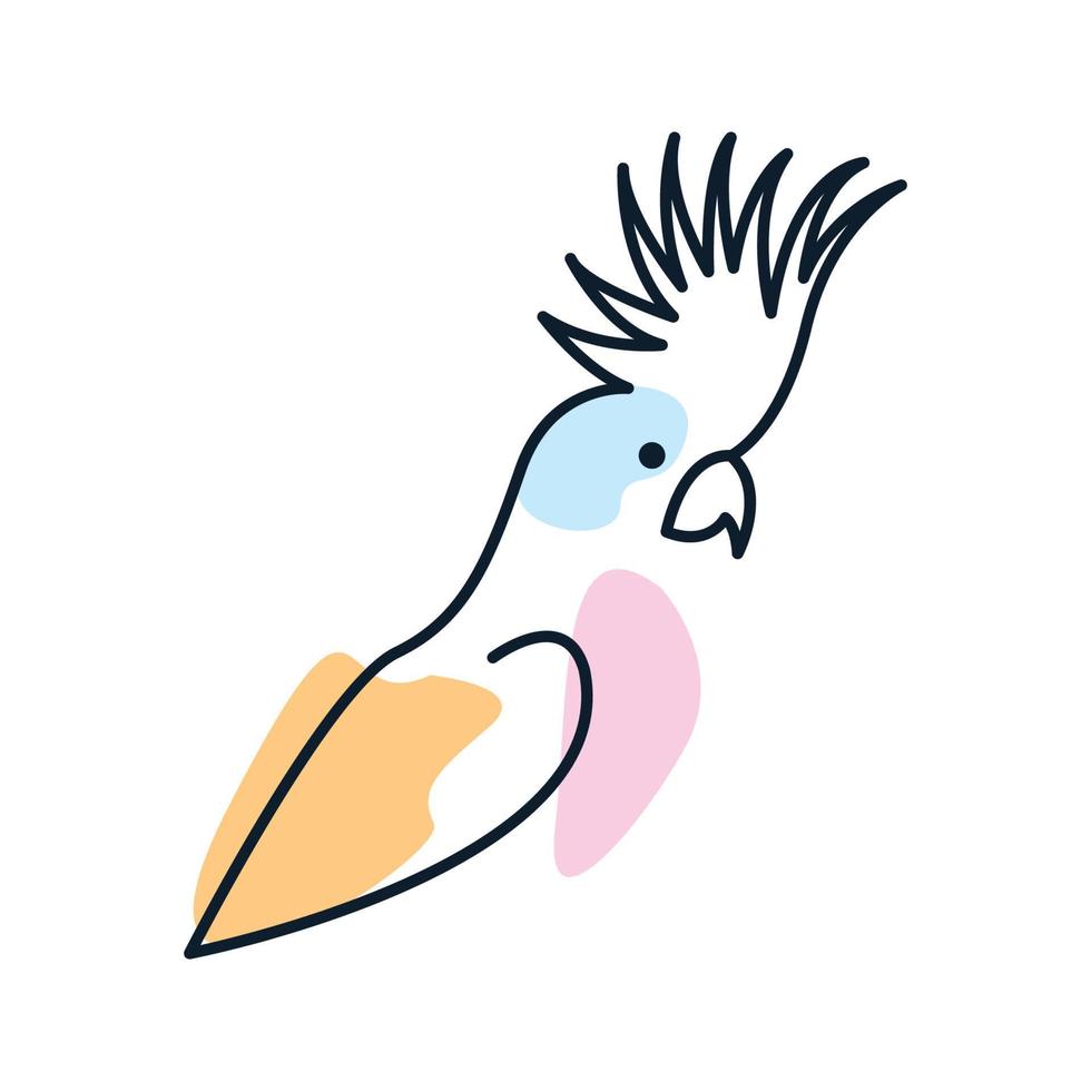 diseño de ilustración de vector de logotipo colorido abstracto de línea de cacatúas
