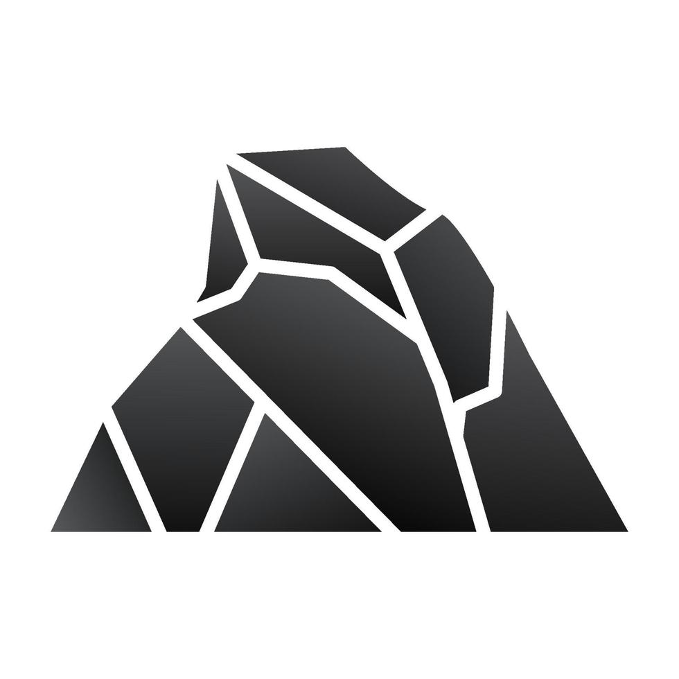 Ilustración de diseño de icono de símbolo de vector de logotipo de colinas de roca negra