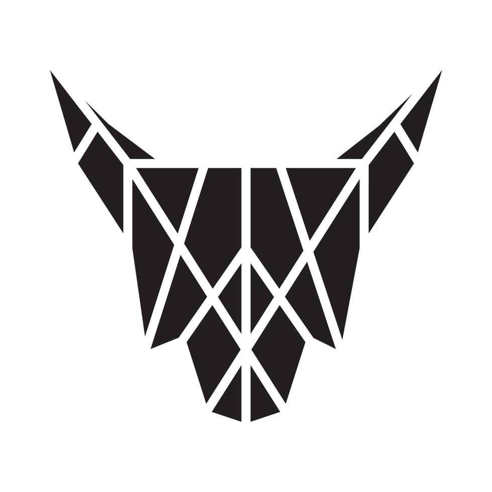 geometric black wolf head logo vector symbol icon design graphic illustration