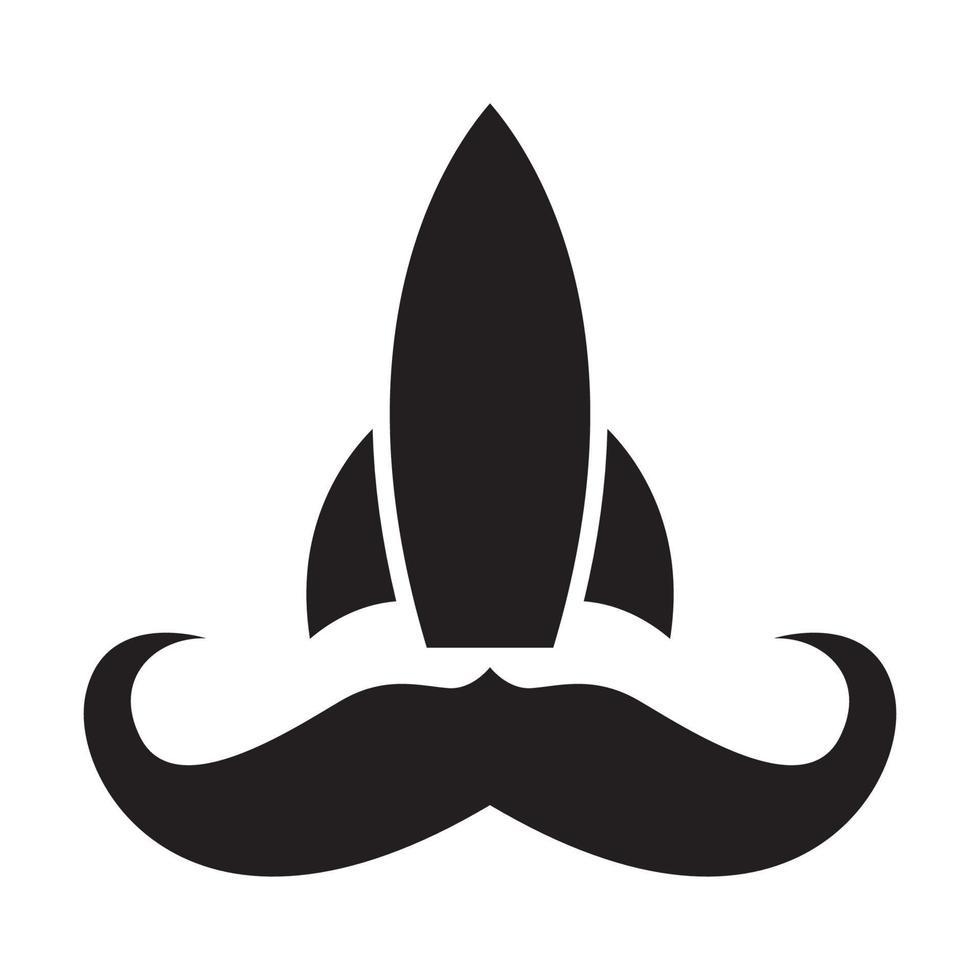 mustache with rocket logo vector symbol icon design graphic illustration
