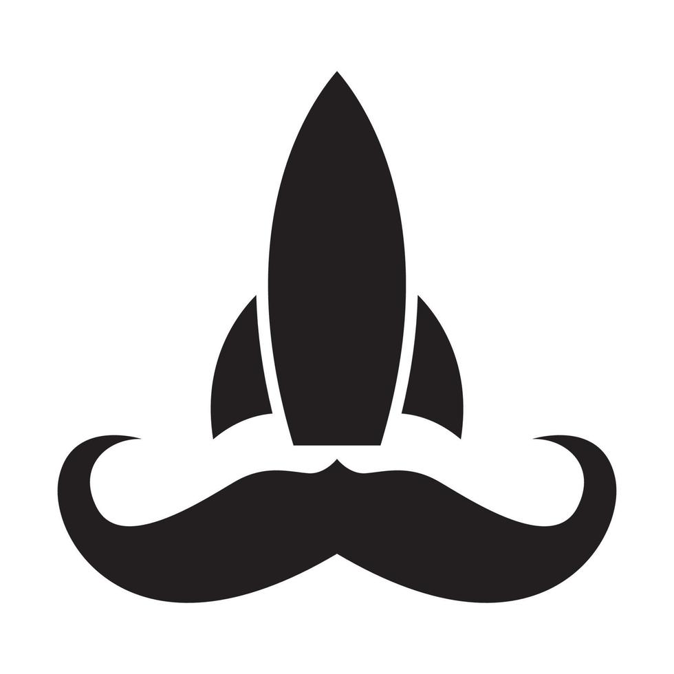 bigote con logotipo de cohete vector símbolo icono diseño gráfico ilustración