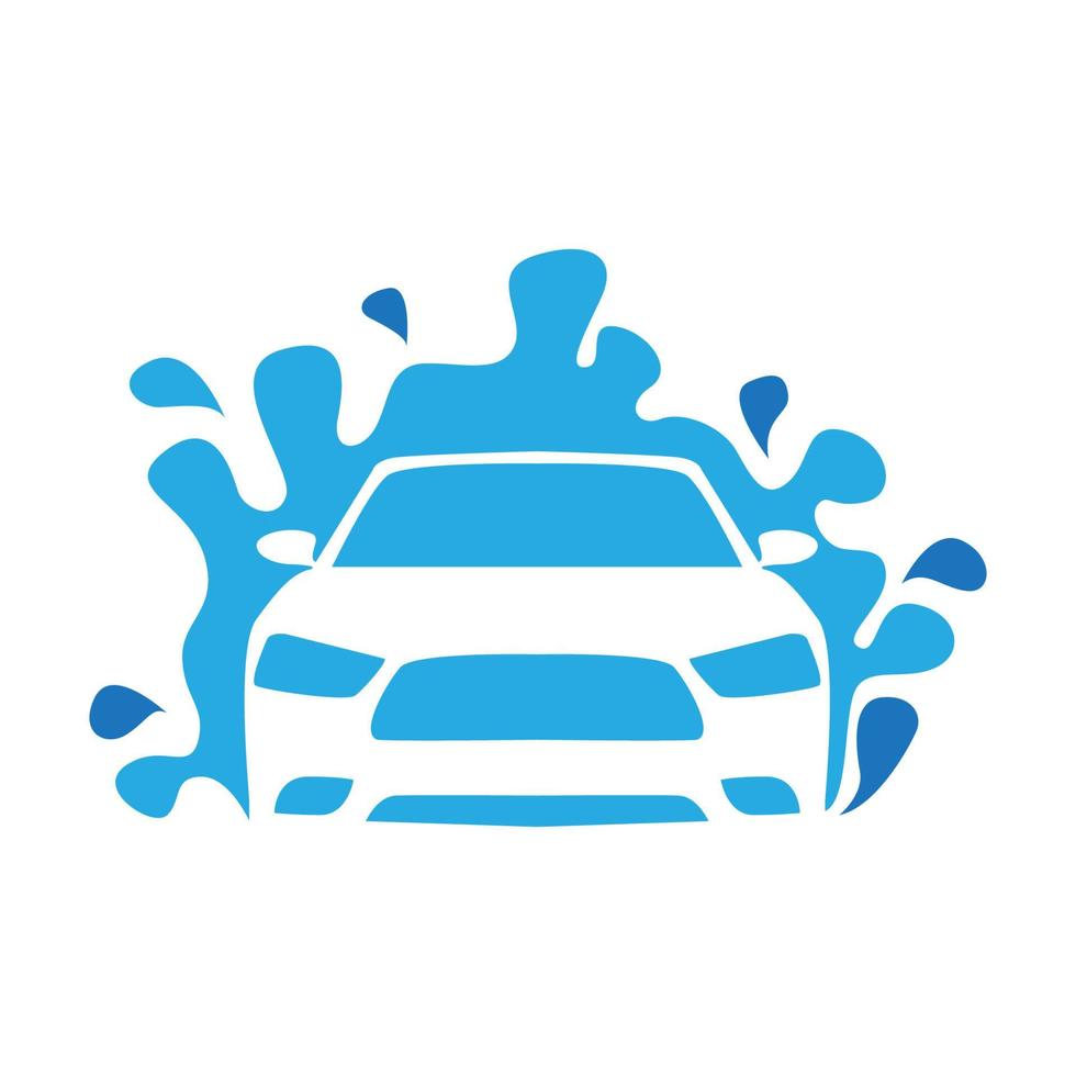 negative space car with water wash logo symbol icon vector graphic design illustration idea creative