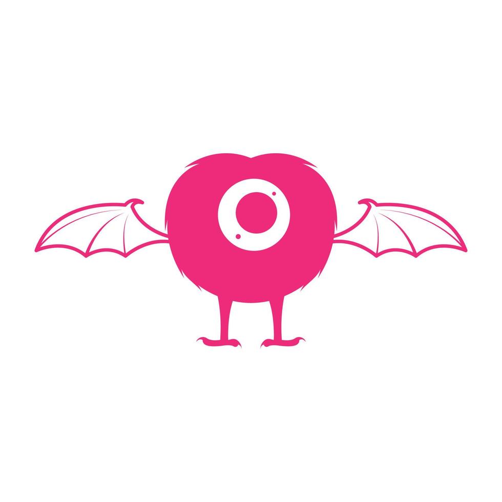 one eye monster cute with wings logo design vector graphic symbol icon sign illustration creative idea