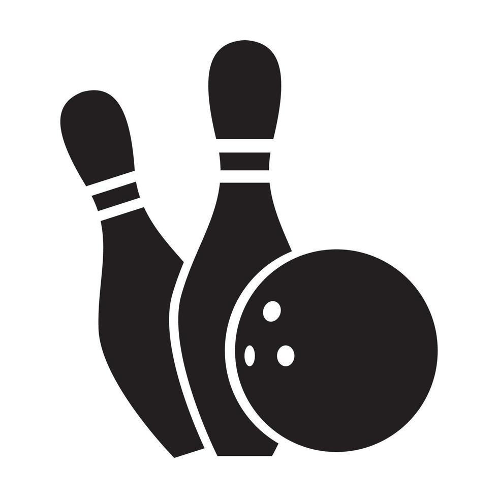 silhouette ball bowling with pin bowling logo vector symbol icon design illustration