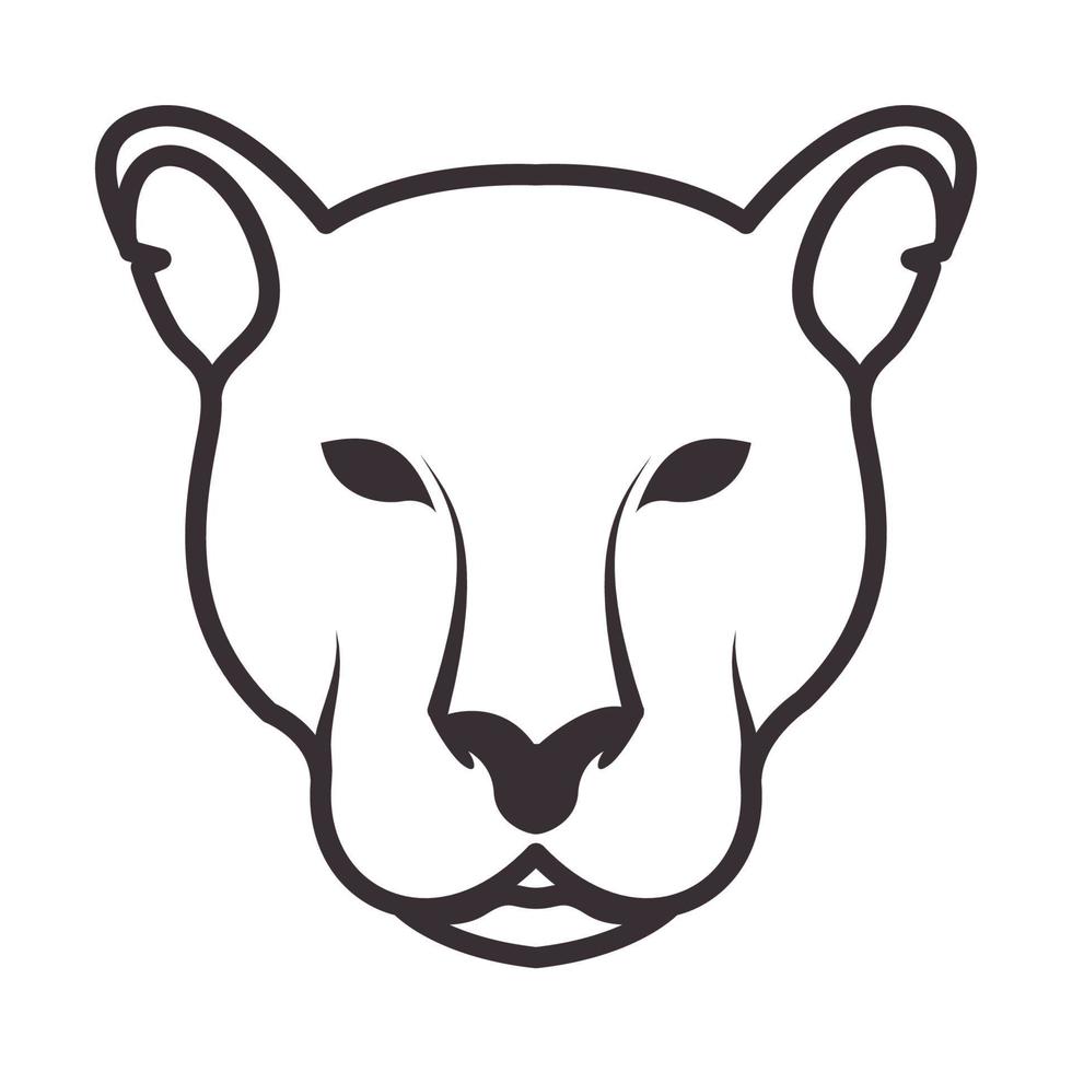 lines animal head lioness logo symbol vector icon illustration design
