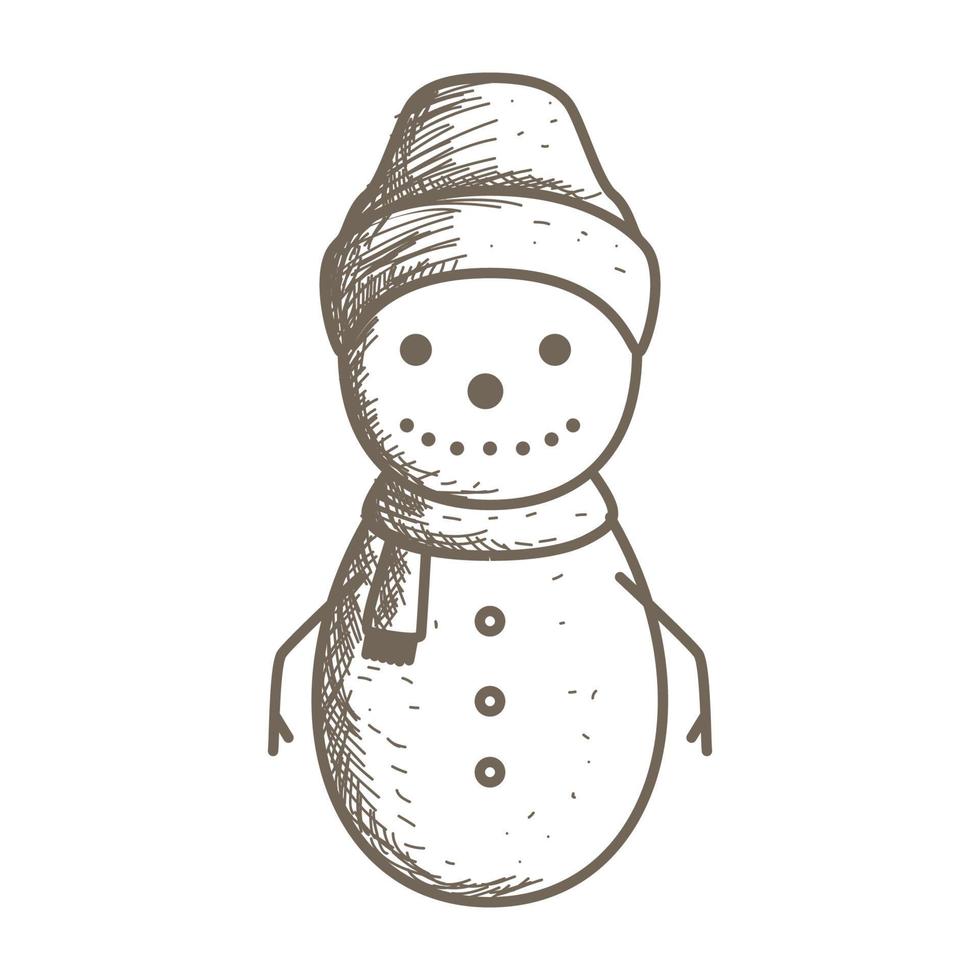 muñeco de nieve vintage con sombrero frío logo vector símbolo icono diseño ilustración