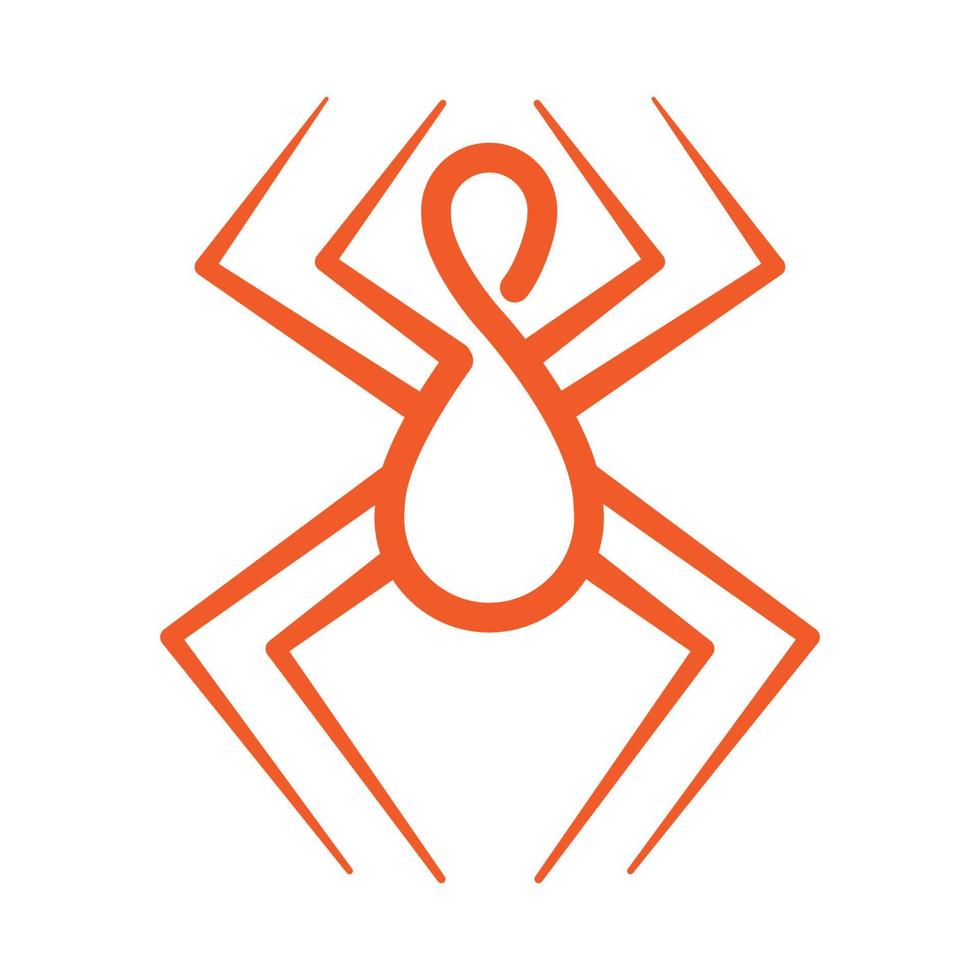 Diseño de ilustración de vector de logotipo de araña s u ocho