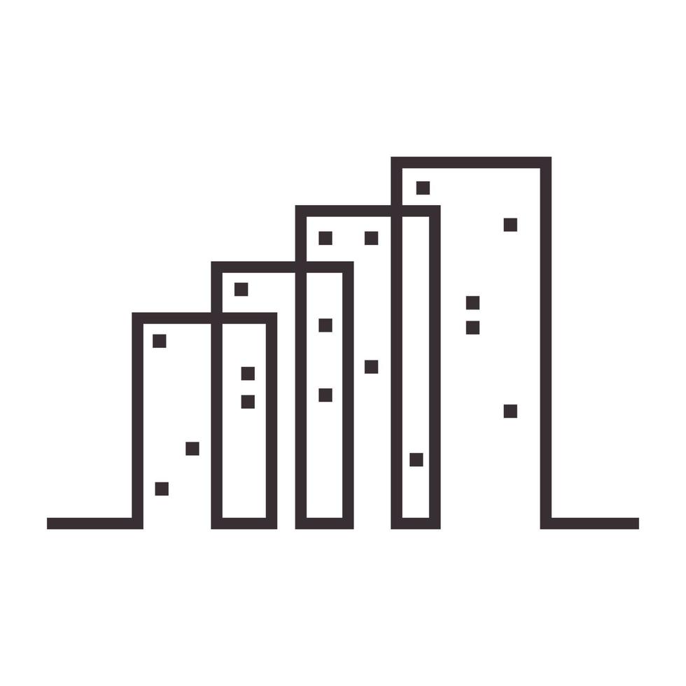 continuous lines building finance logo vector icon illustration design