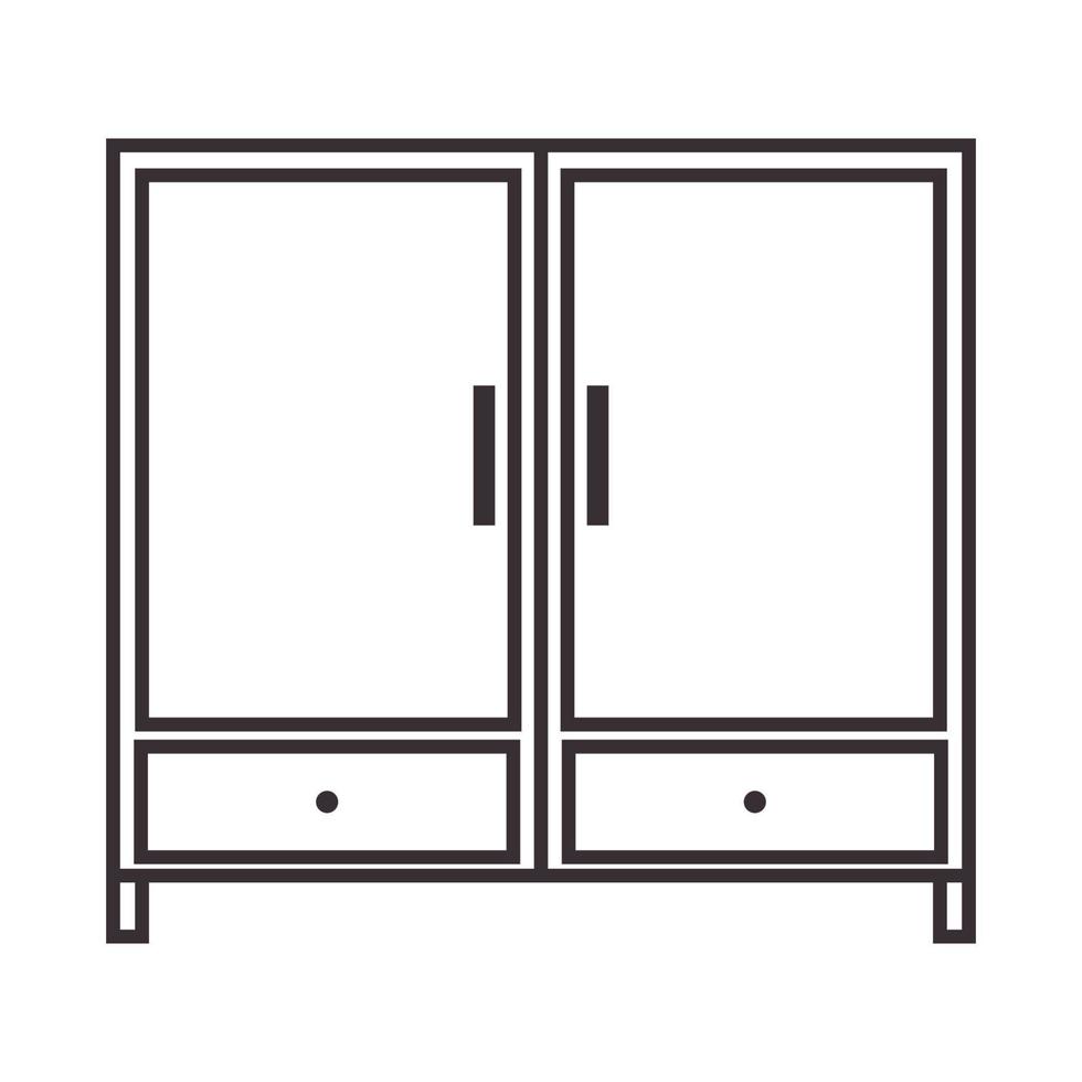 líneas de gabinete de muebles para el hogar simple logotipo minimalista vector símbolo icono diseño ilustración