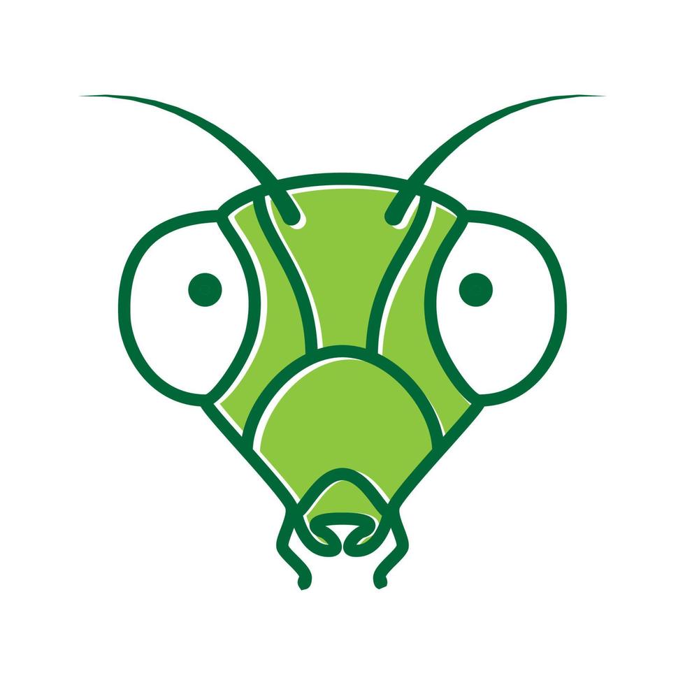 animal insect mantis head green logo design vector icon symbol illustration