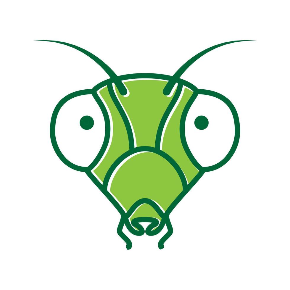 animal insecto mantis cabeza verde logo diseño vector icono símbolo ilustración