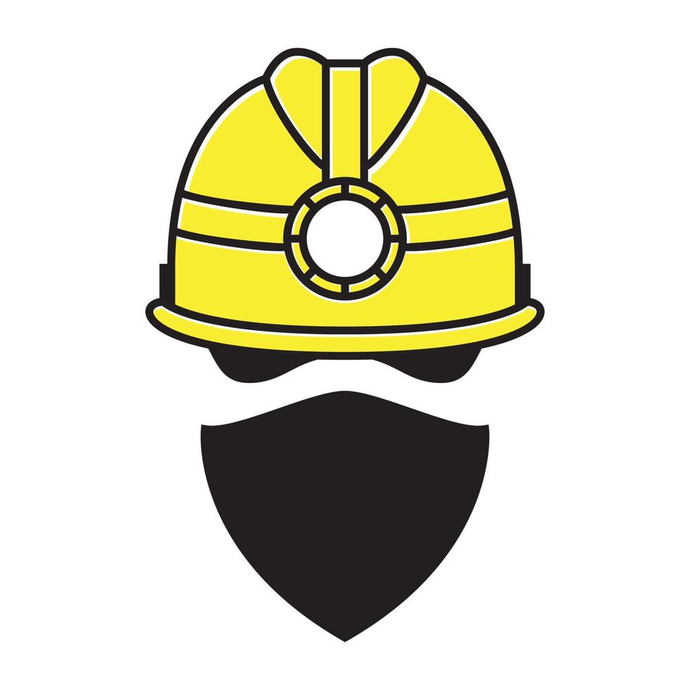 head miner with mask logo vector symbol icon design graphic illustration