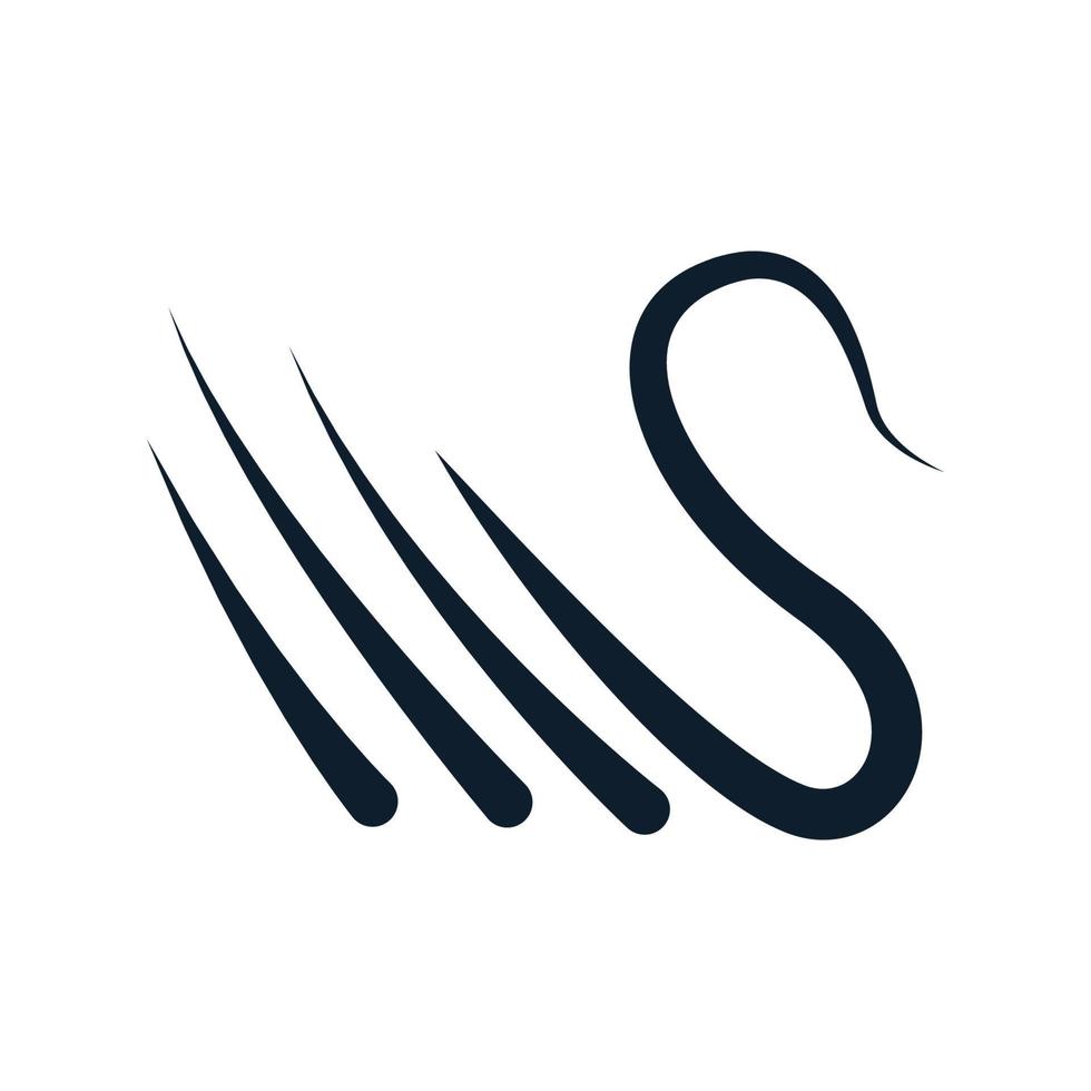 letter S or initial S for swan or goose line logo vector illustration design