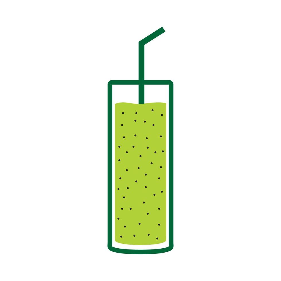 líneas de vidrio con jugo verde logo símbolo vector icono diseño gráfico ilustración