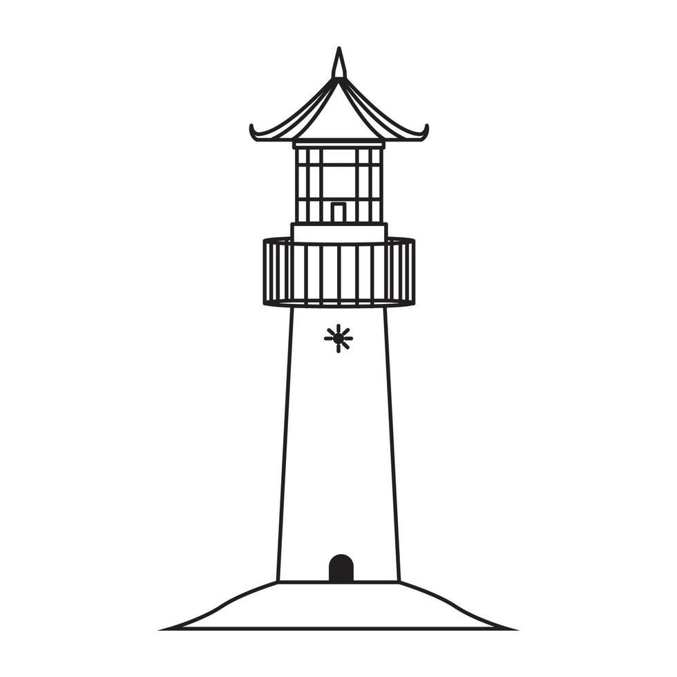 lines simple lighthouse logo symbol icon vector graphic design illustration