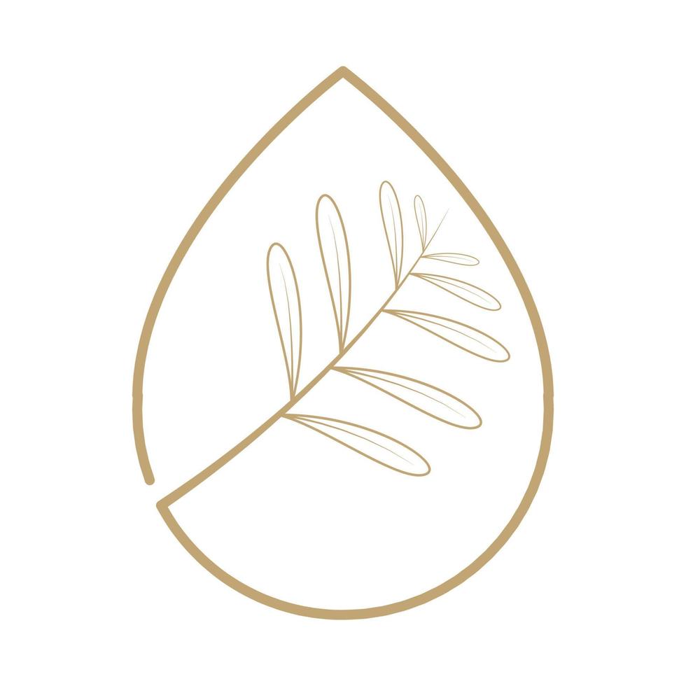 luxury drop water with olive oil lines logo symbol vector icon illustration graphic design