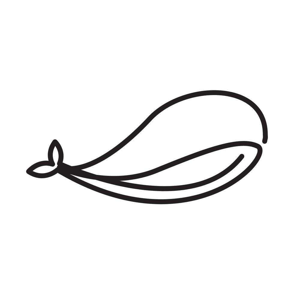 simple lines art animal fish whale logo vector symbol icon design illustration