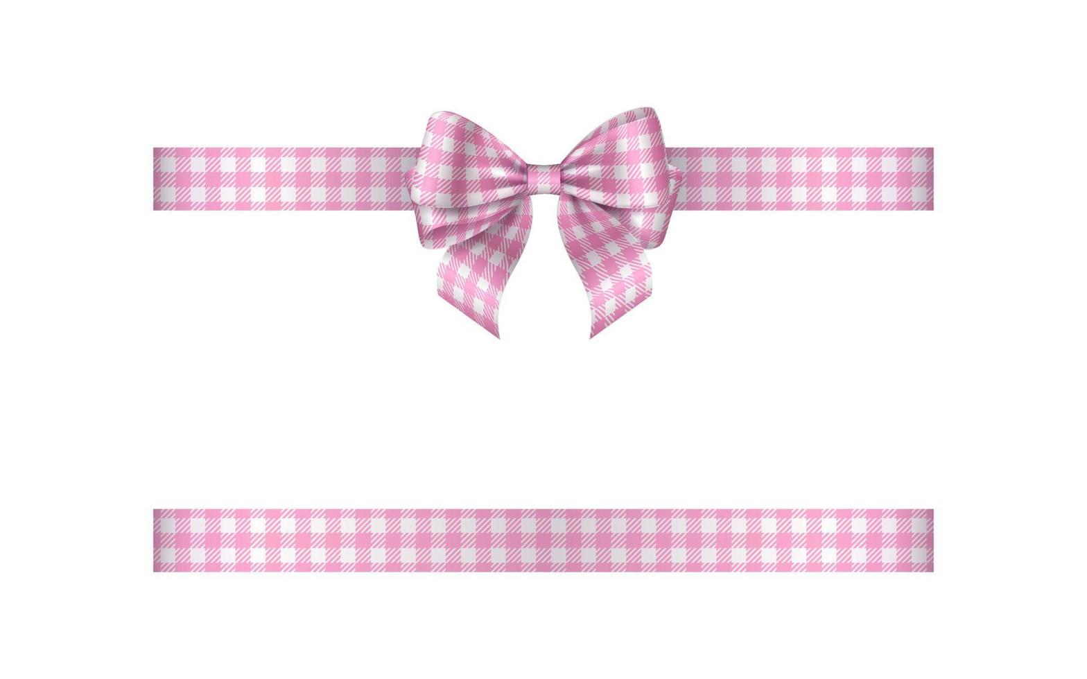 Sample Pink and White Gingham Ribbon