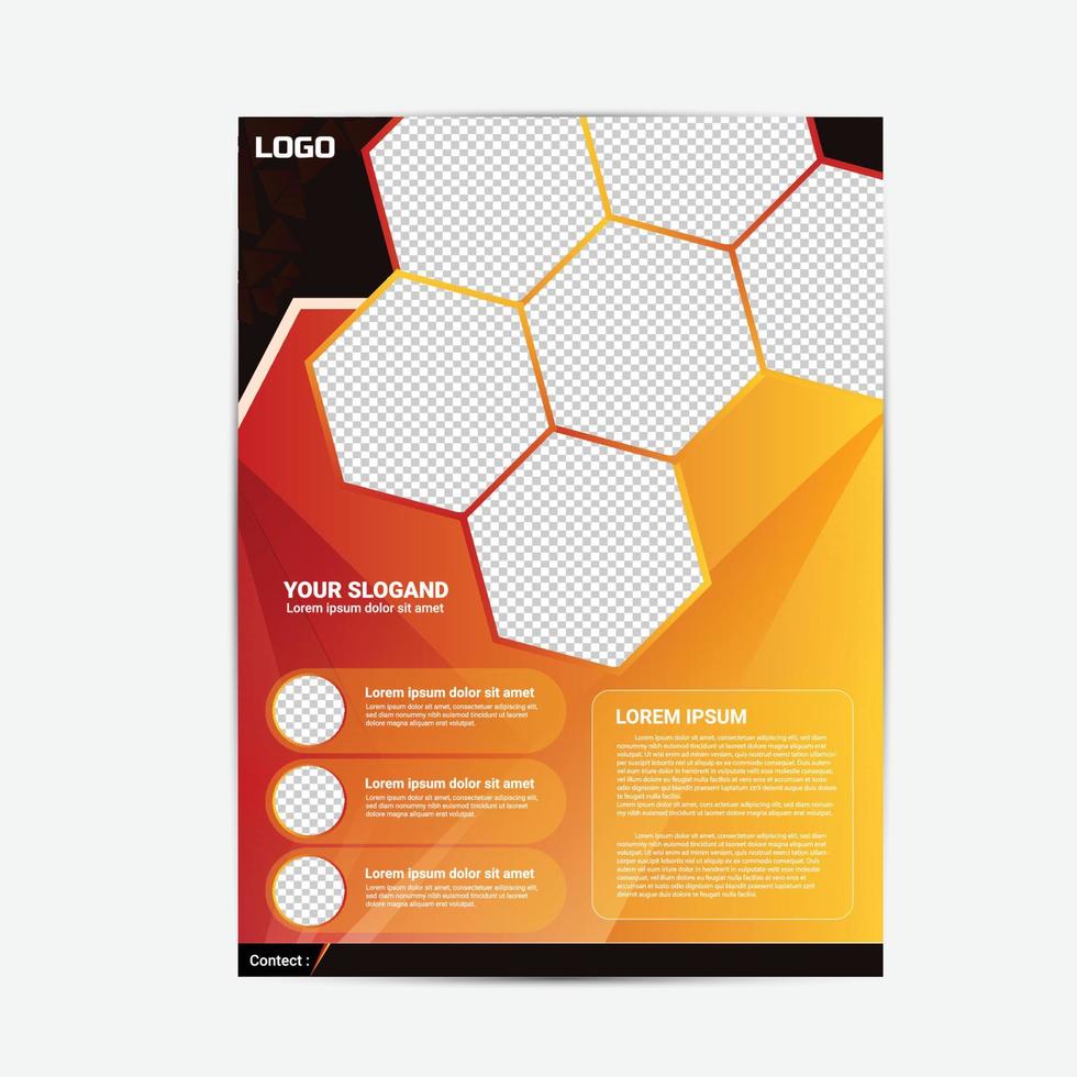 Poster vector template hexagon box design