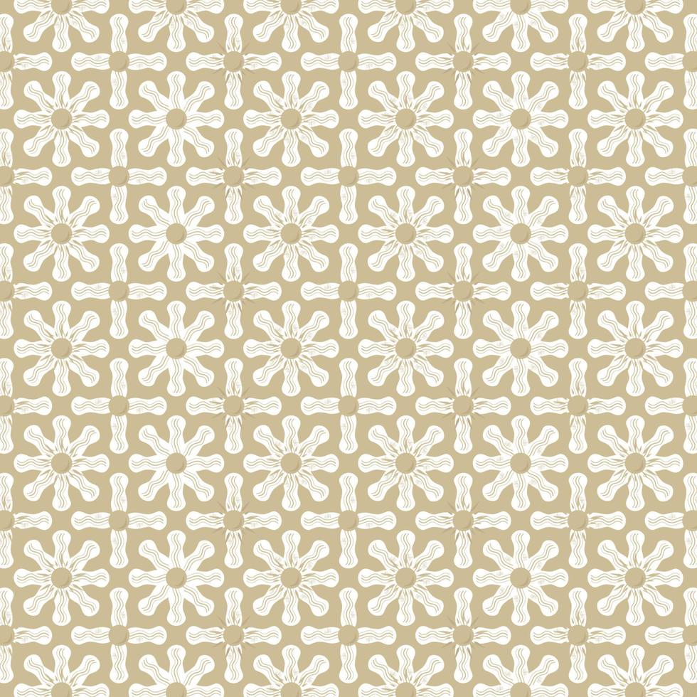 seamless pattern traditional damask tribal floral folk cream background vector