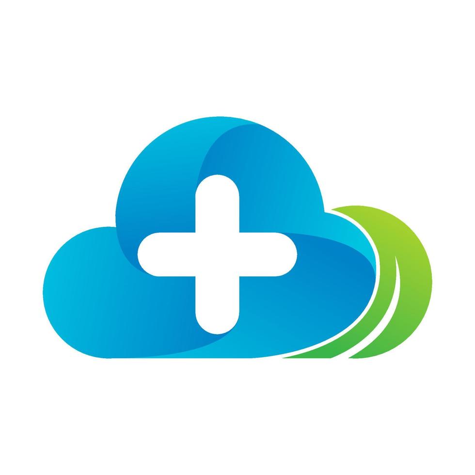 nube abstracta con logotipo de salud cruzada icono de símbolo de diseño gráfico vectorial ilustración idea creativa vector