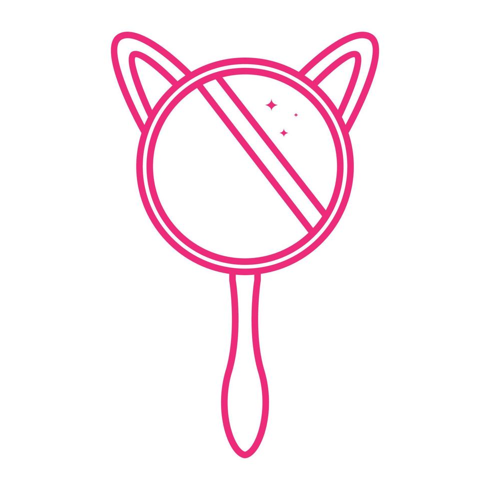cat hand mirror logo vector icon illustration design