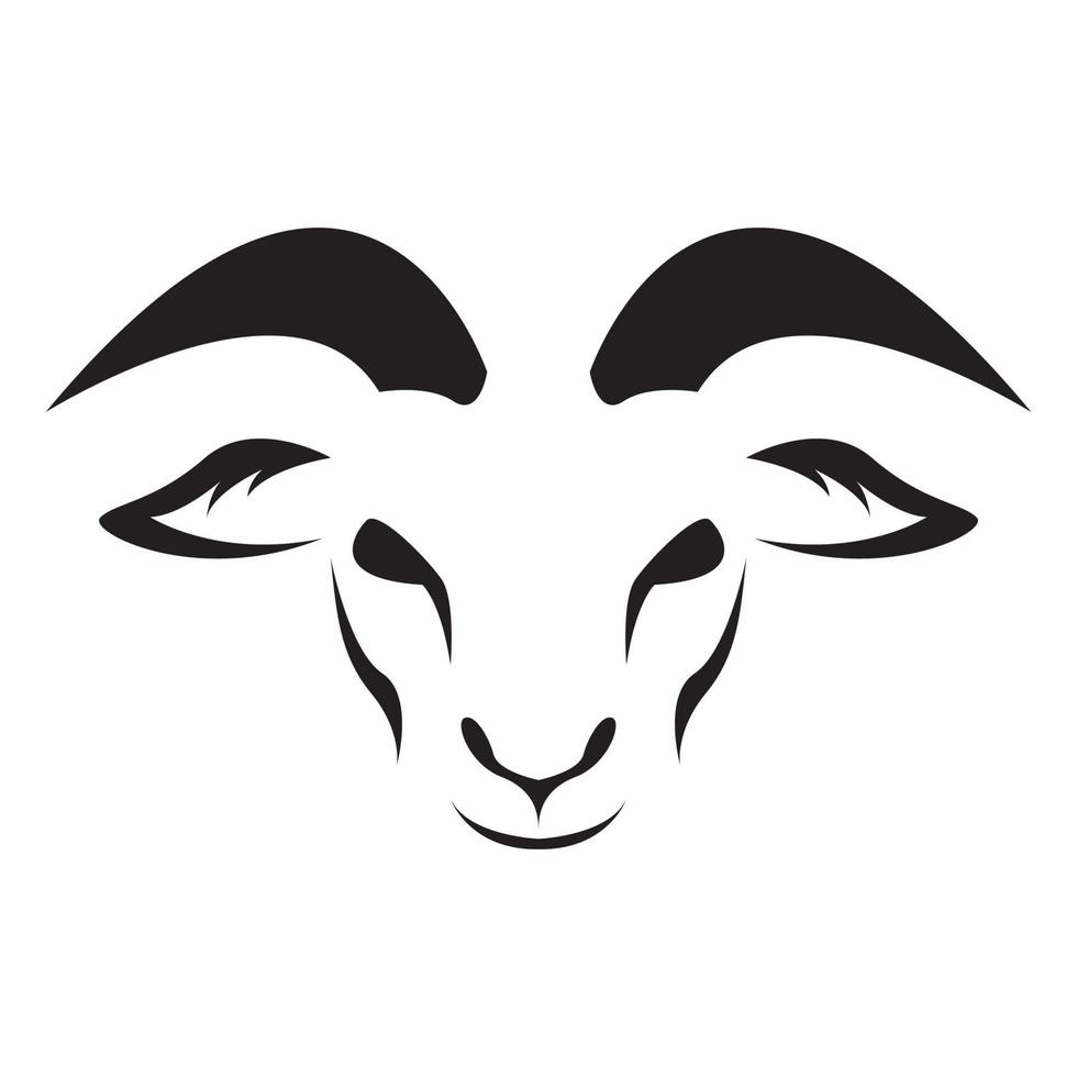 modern shape head goat logo vector icon illustration design