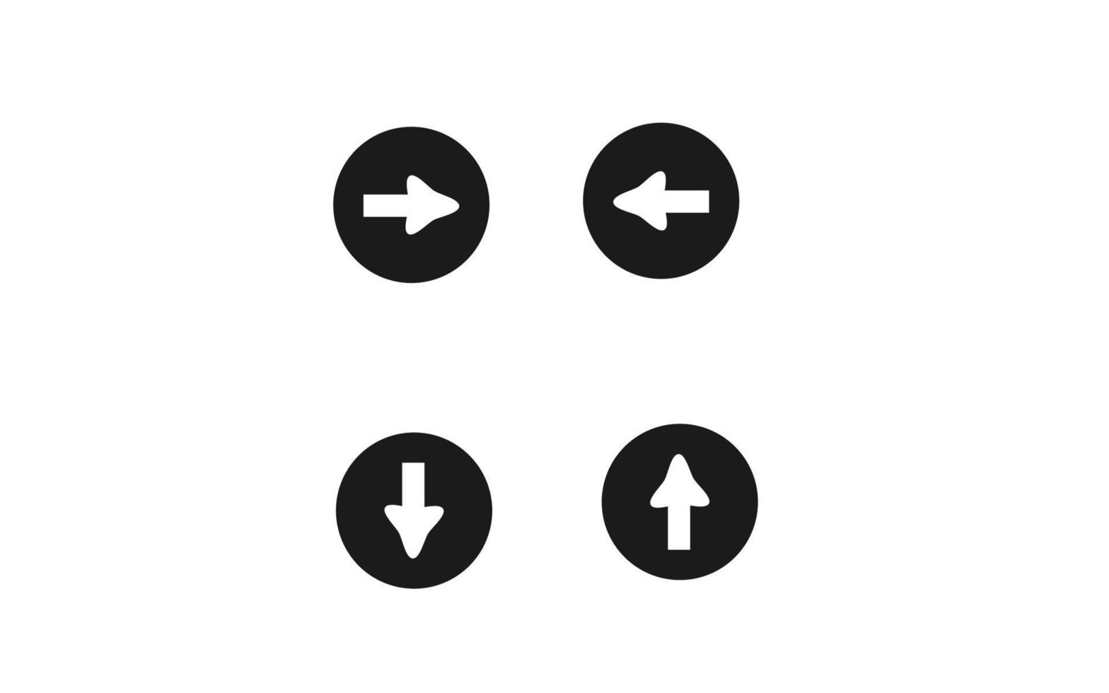 Icon Arrows 4 Sides for button anda navigation with Soft black color vector