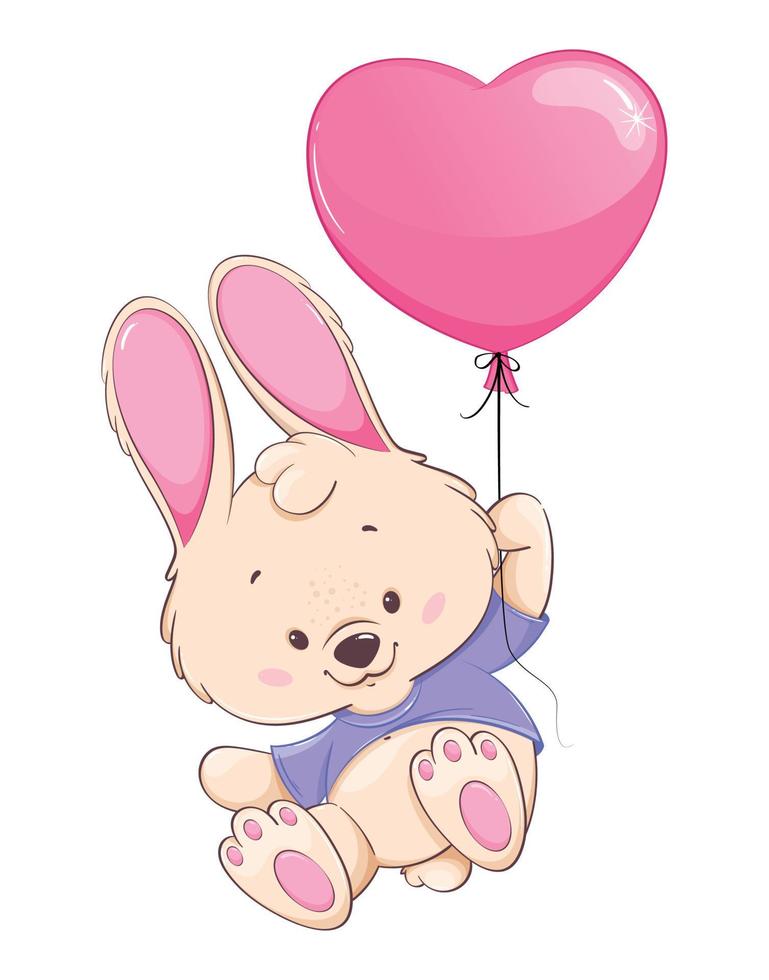 Happy Easter. Cute bunny cartoon character vector