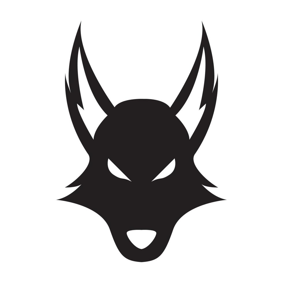 cabeza cara lobo oreja larga logotipo símbolo icono vector gráfico diseño ilustración idea creativa