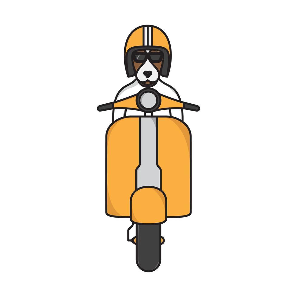 Dog ride motor clásico símbolo del logotipo icono vectorial ilustración diseño gráfico vector