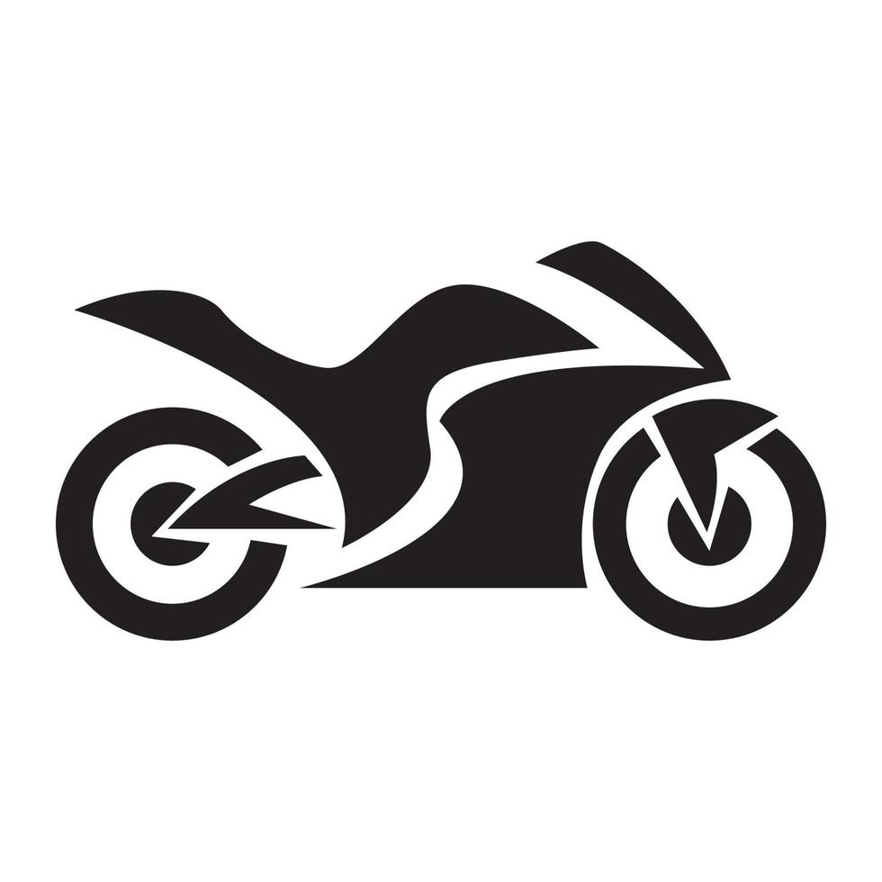 diseño de ilustración de icono de vector de logotipo de silueta de deporte de motocicleta simple