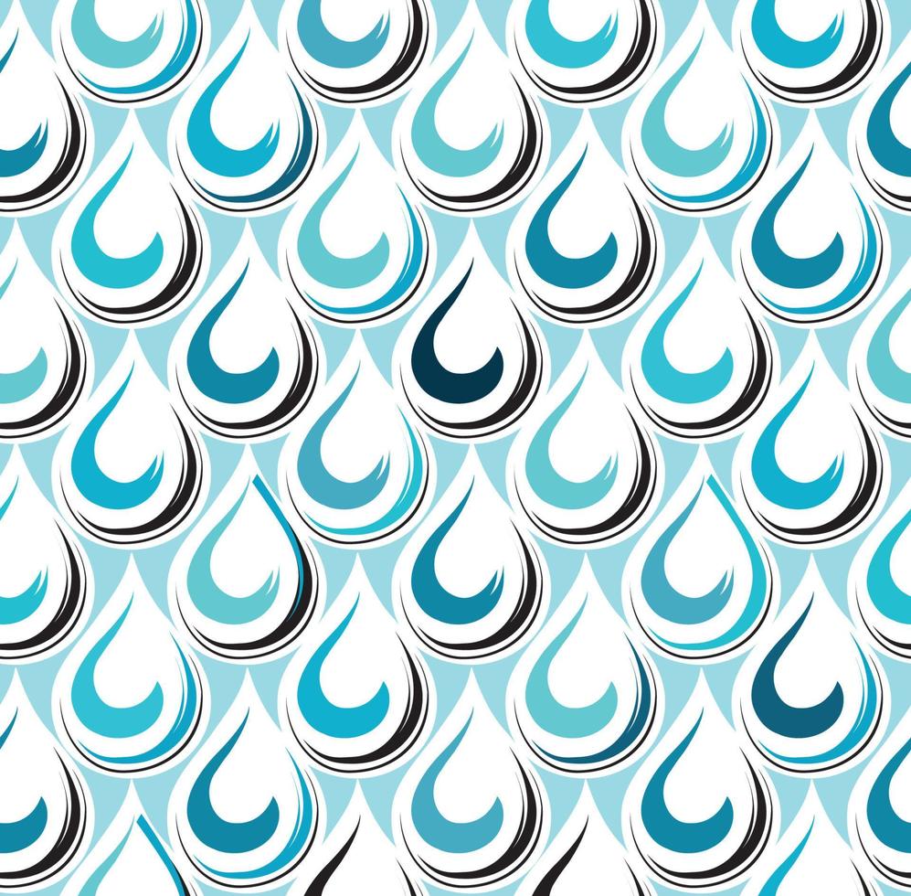 Water drop seamless pattern. Geometric abstract background with droplets. Stylish funky waterdrop organic shape rain droplets texture. vector