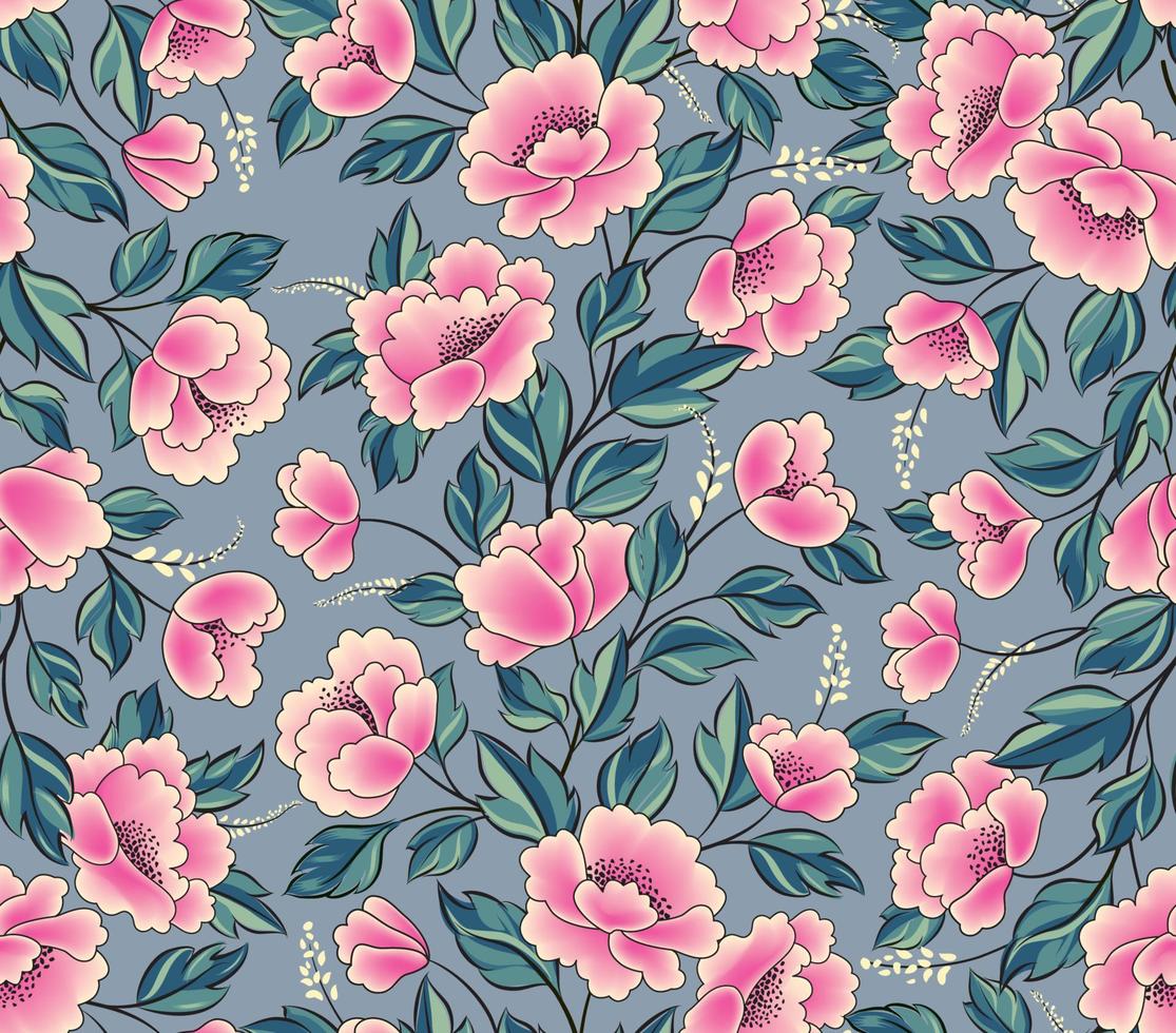 fondo floral. ramo de rosas de flores frontera decorativa guirnalda sin costuras. florecer primavera floral diseño de marco de tarjeta de felicitación vector