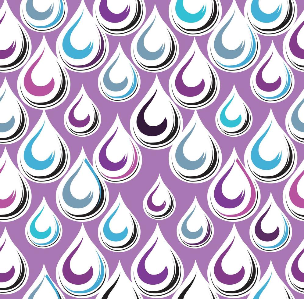 Water drop seamless pattern. Geometric abstract background with droplets. Stylish funky water-drop organic shape rain droplets texture. vector