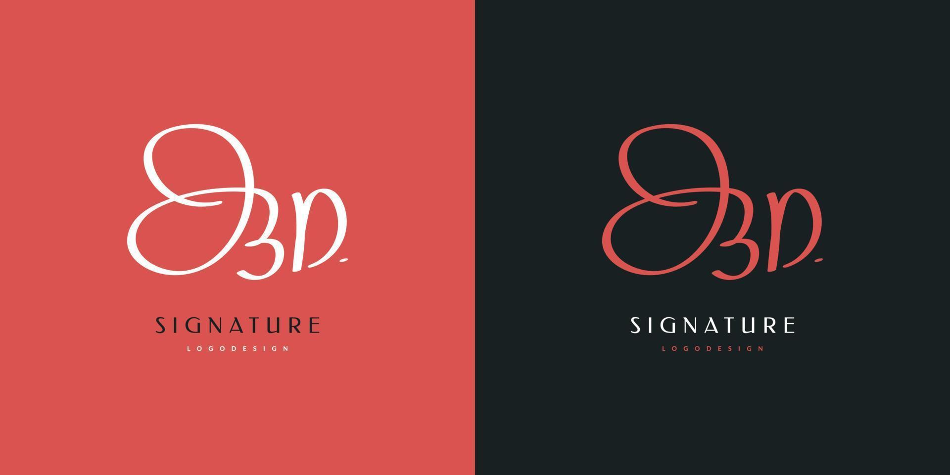 BD Initial Logo Design with Handwriting Style. BD Signature Logo or Symbol for Wedding, Fashion, Jewelry, Boutique, Botanical, Floral and Business Identity vector