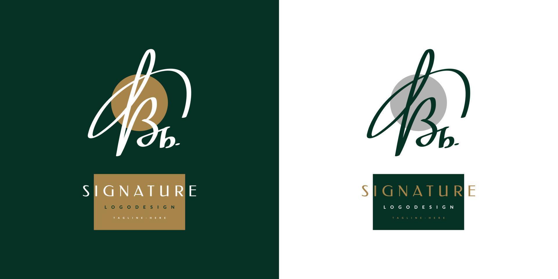 BB Initial Logo Design with Handwriting Style. BB Signature Logo or Symbol for Wedding, Fashion, Jewelry, Boutique, Botanical, Floral and Business Identity vector