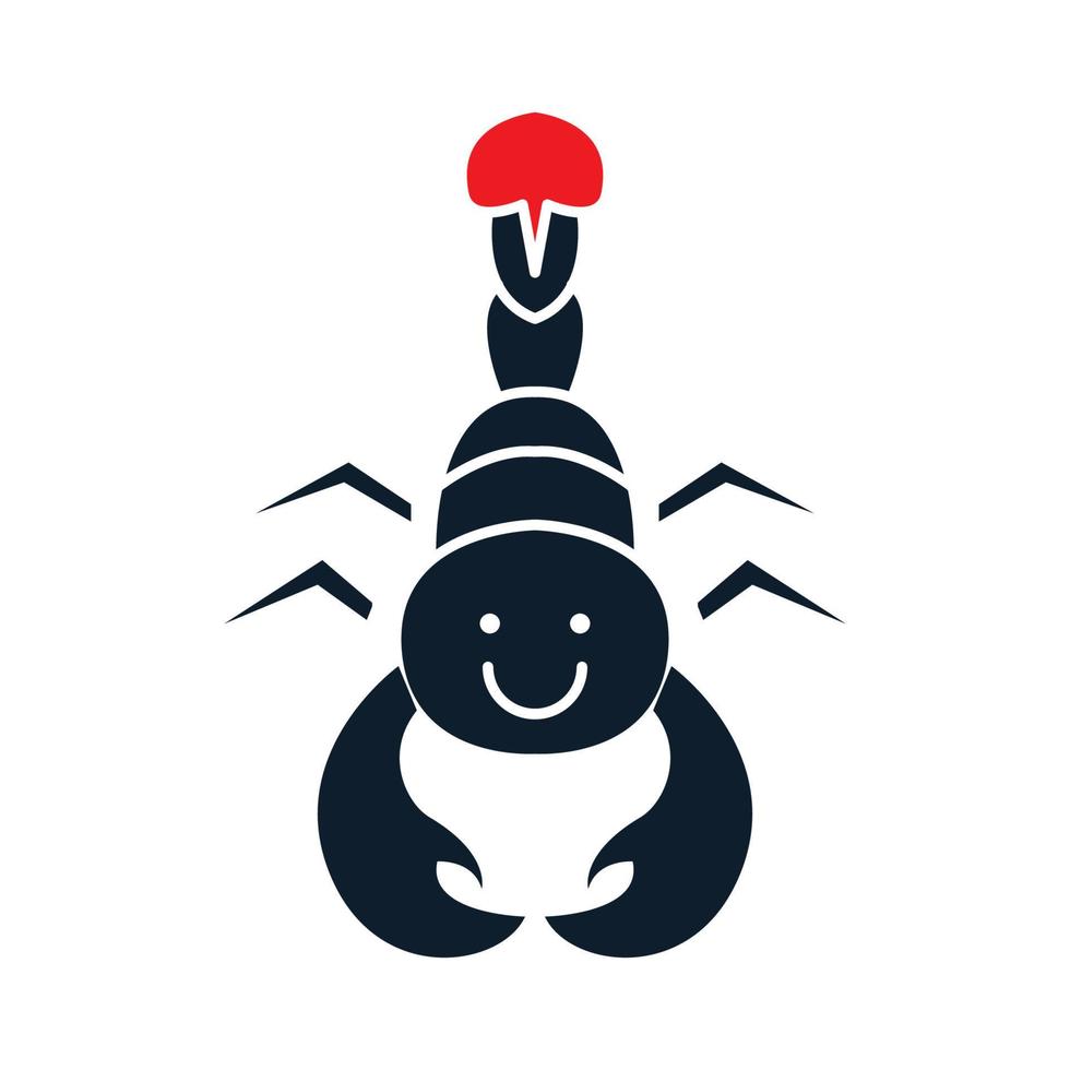 scorpion smile cute cartoon logo vector icon illustration design art