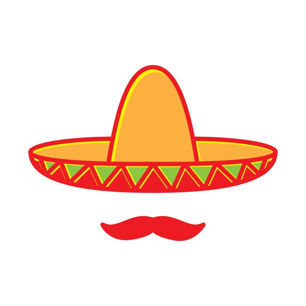 colorful hat mexico sumbrero culture logo design vector icon symbol illustration