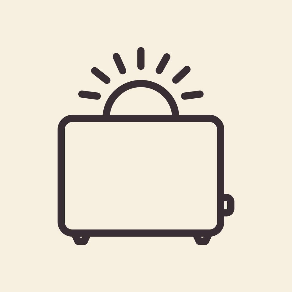 toaster with sunrise line logo design vector icon symbol illustration